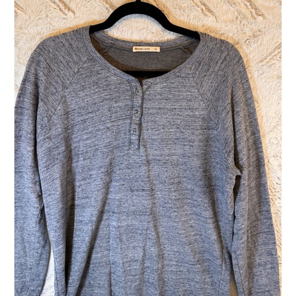 Marine Layer Shirt Men's Size XL Pullover Henley Heather Blue Gray Long Sleeve - Picture 5 of 9